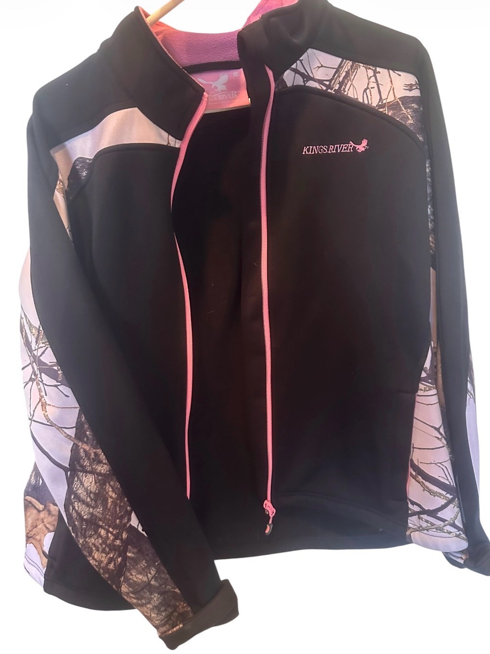 Black & Pink Camo Softshell Jacket